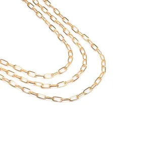 Triple Layered Paper Clip Chain Necklace