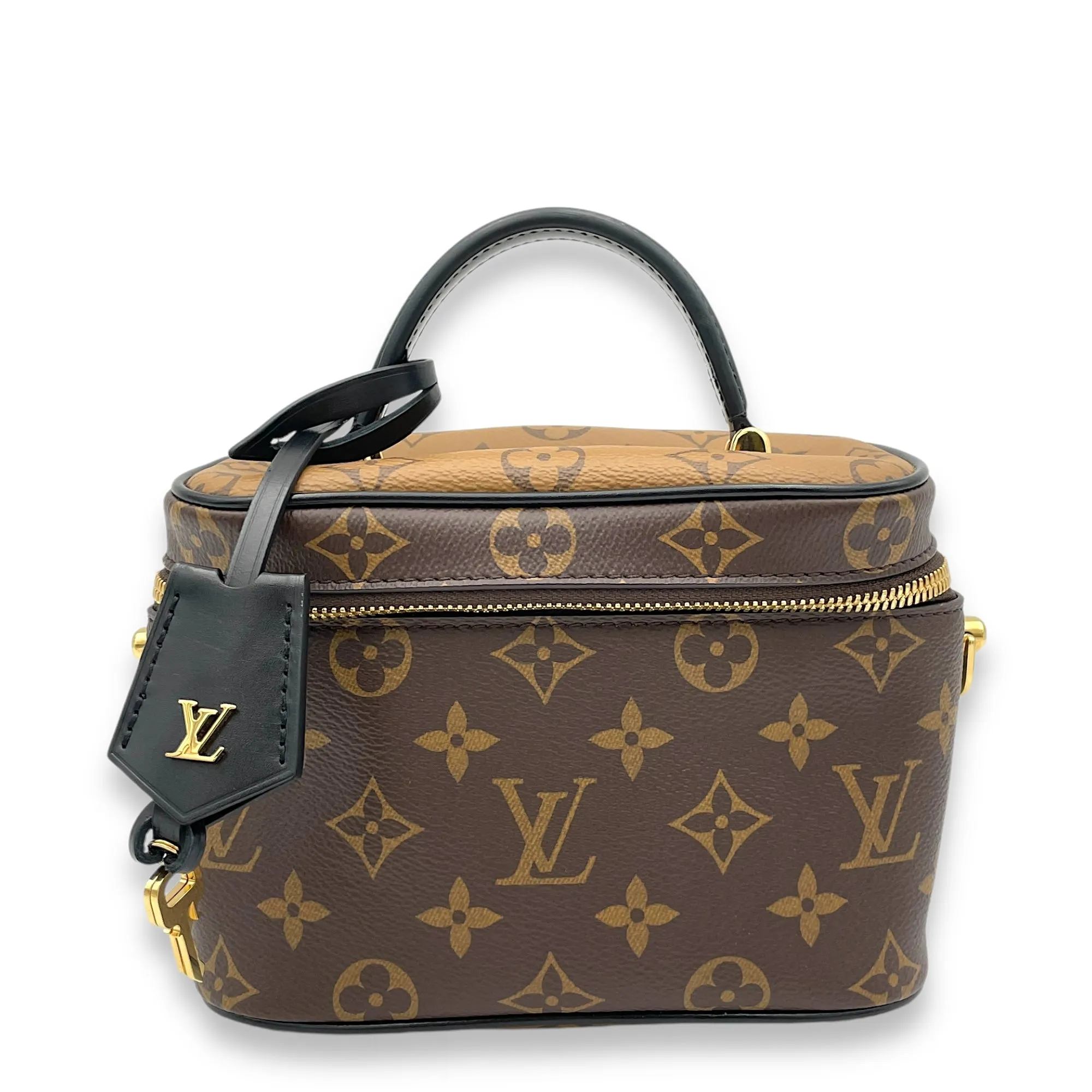 Vanity Crossbody Bag PM Brown in Monogram Coated Canvas, Gold hardware