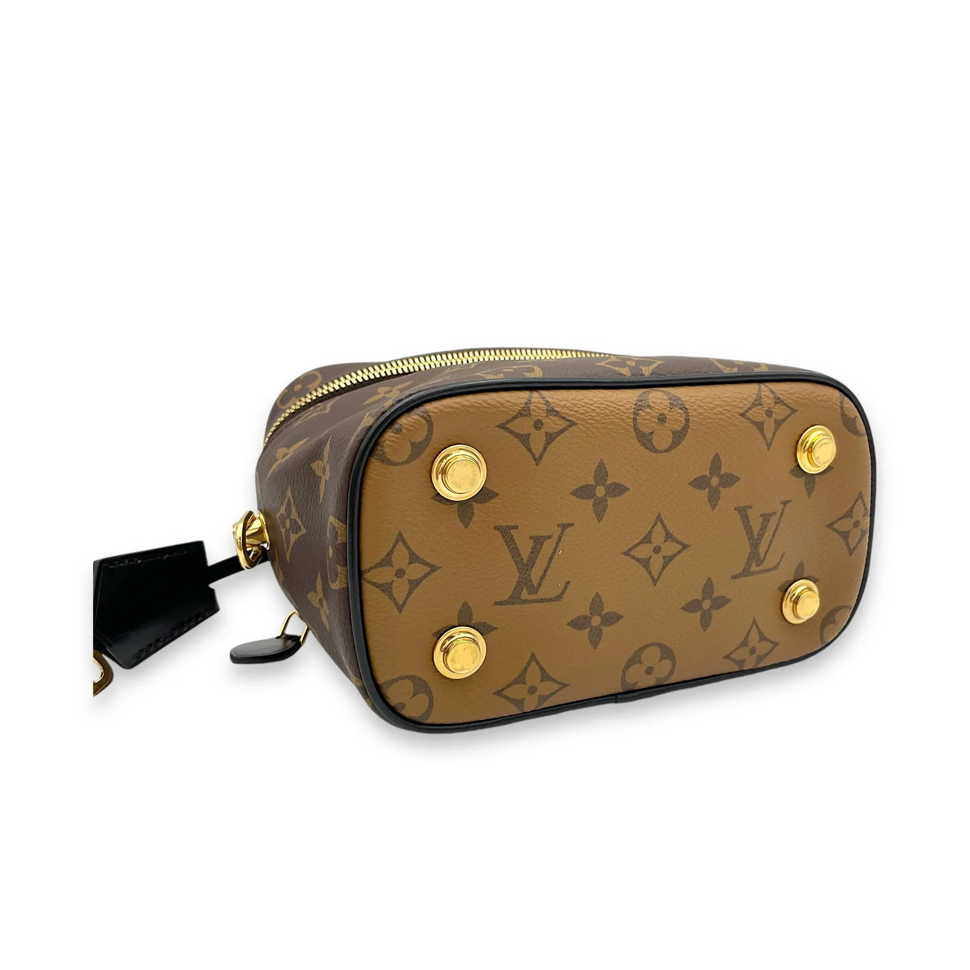 Vanity Crossbody Bag PM Brown in Monogram Coated Canvas, Gold hardware