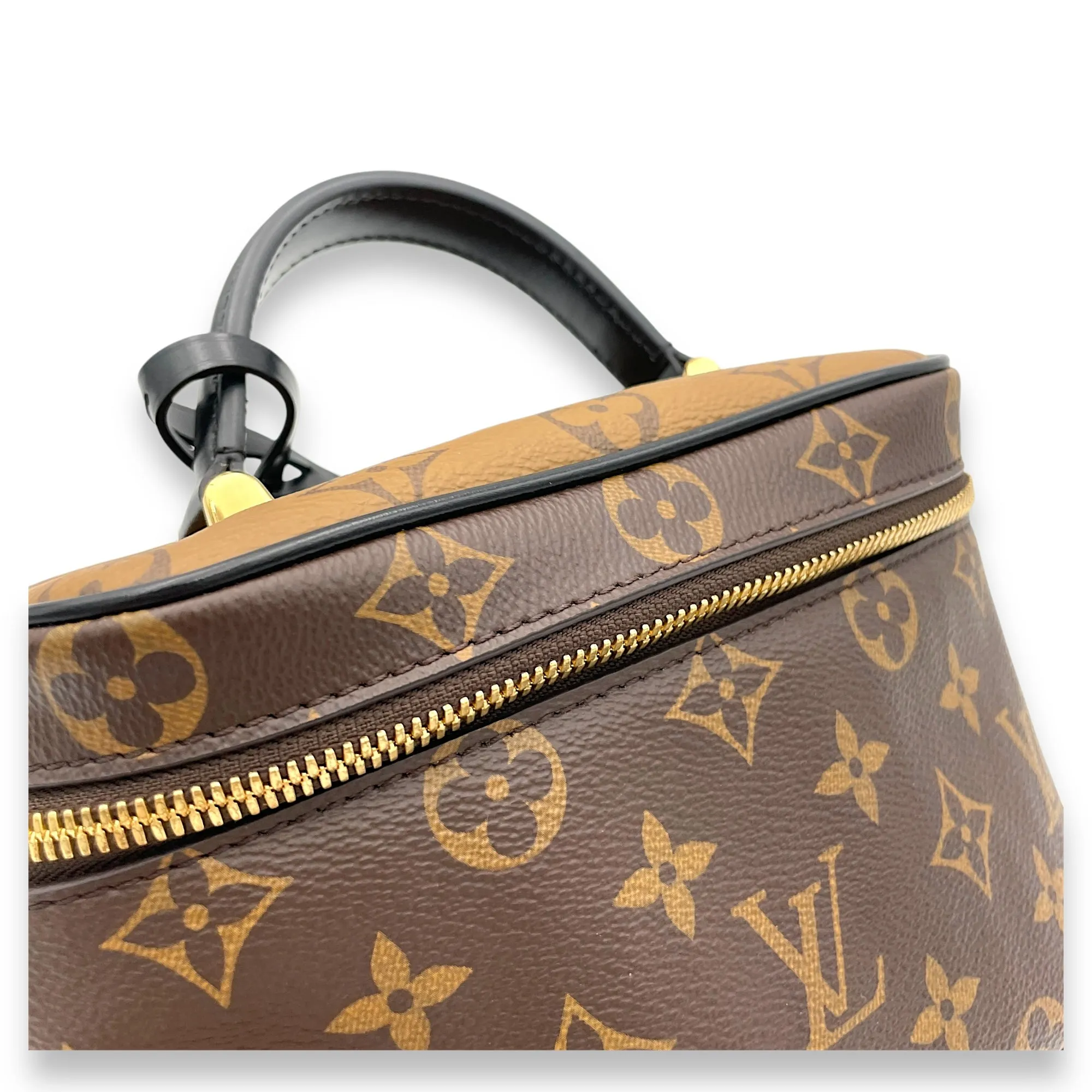 Vanity Crossbody Bag PM Brown in Monogram Coated Canvas, Gold hardware